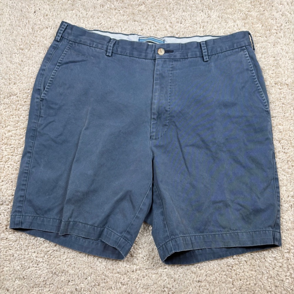 Peter Millar Mens 36 Blue Flat Front Chino Shorts Cotton Blend‎ Golf Casual 9in